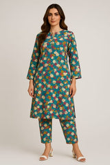 2 Pcs Unstitched Digital Print Suit AKS-051