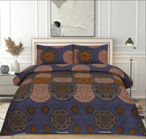 3 Pcs Cotton Bedsheet-Dark Circles (Premium)