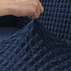 RUFFELED SUR SUCKER TURKISH SOFA COVER - Navy Blue