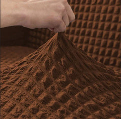 RUFFELED SUR SUCKER TURKISH SOFA COVER - Copper Brown