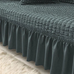 RUFFELED SUR SUCKER TURKISH SOFA COVER - Grey