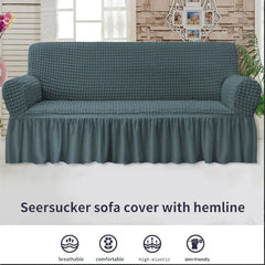 RUFFELED SUR SUCKER TURKISH SOFA COVER - Grey