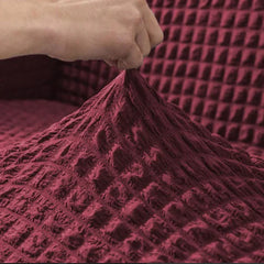 RUFFELED SUR SUCKER TURKISH SOFA COVER - Maroon