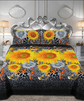 3 Pcs Cotton Bedsheet-Flower (Premium)