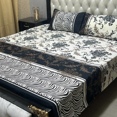 3 Pcs Cotton Bedsheet- XARA 7655-3339 (Premium)
