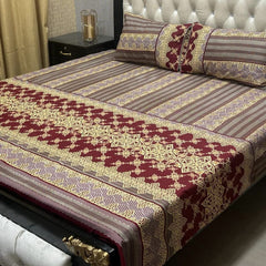 3 Pcs Cotton Bedsheet- XARA 7655-3340 (Premium)