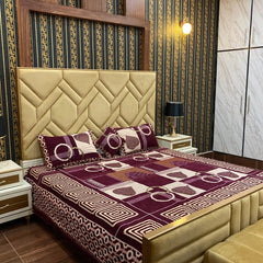 Velvet Bridal Bedsheet Set-4 Pcs 08