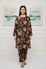 2 Pcs Unstitched Digital Print Suit J-055