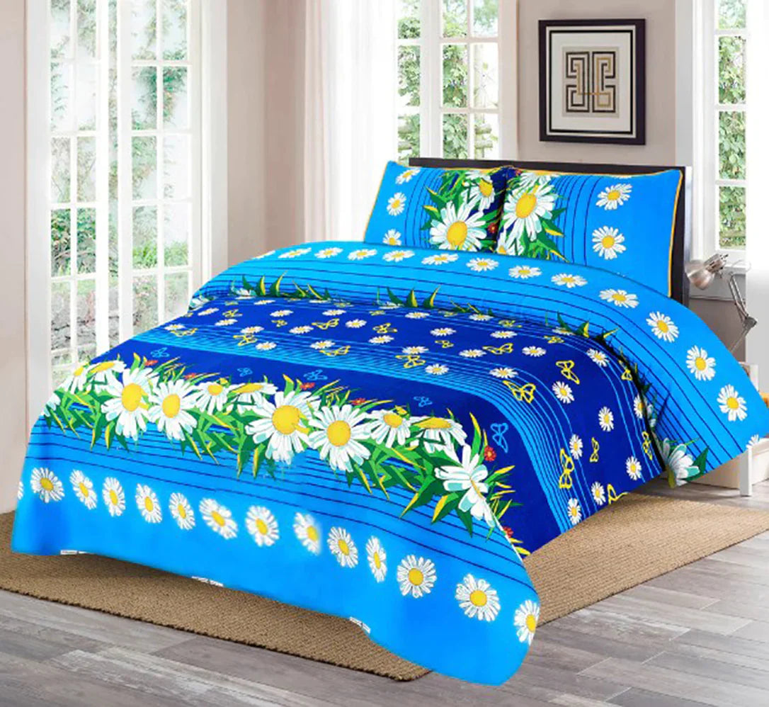 3 Pcs Cotton Bedsheet-Jasmine (Premium)