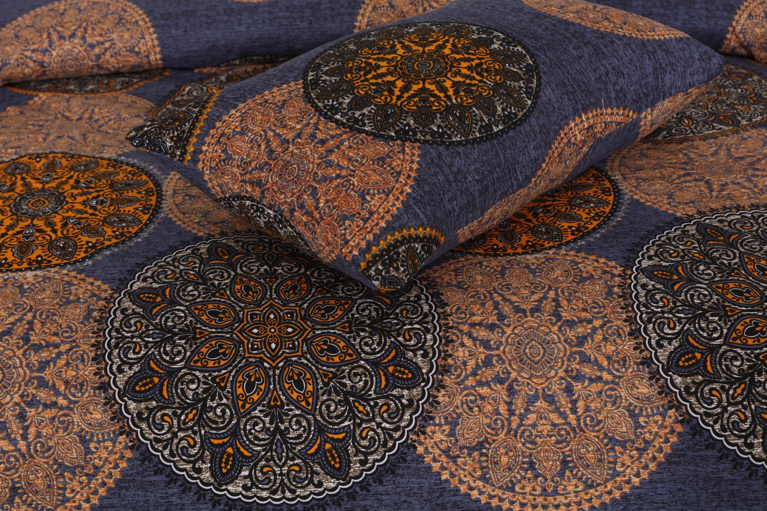 3 Pcs Cotton Bedsheet-Dark Circles (Premium)