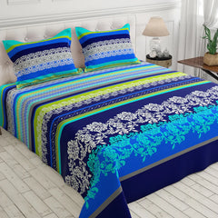 3 Pcs Cotton Bedsheet-Bluefry (Premium)