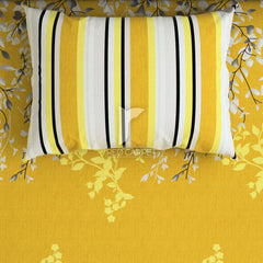 3 Pcs Cotton Bedsheet- yellow leaf (Premium)