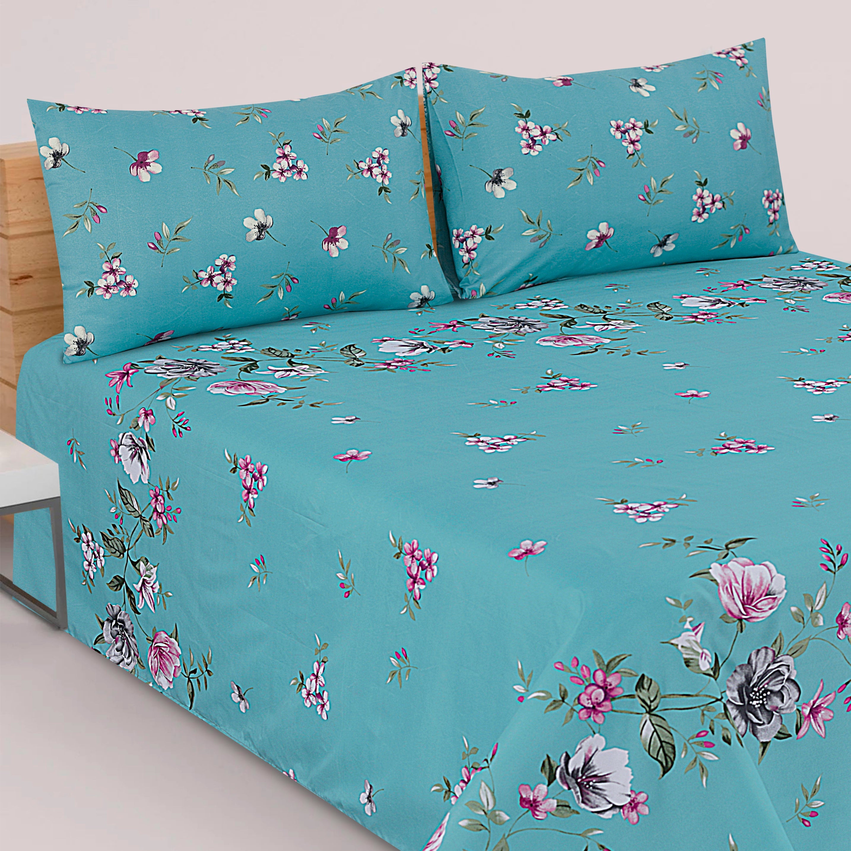 3 Pcs Cotton Bedsheet-12113
