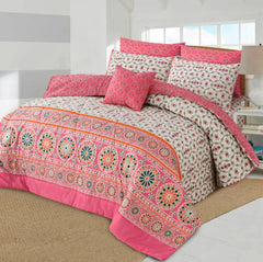 Double Bed 6 pc Winter Razai Set (Heavy Filling) RZ-PINK-S.G