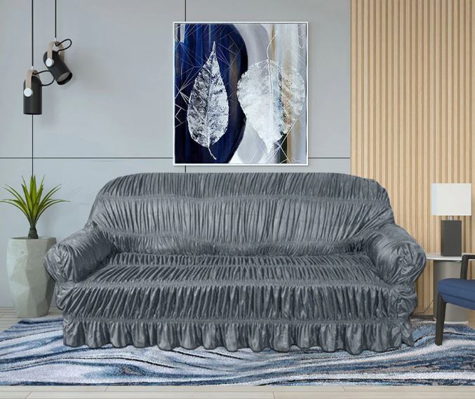 Twill Jersey Sofa Covers - Elastic Sofa Covers - Gray