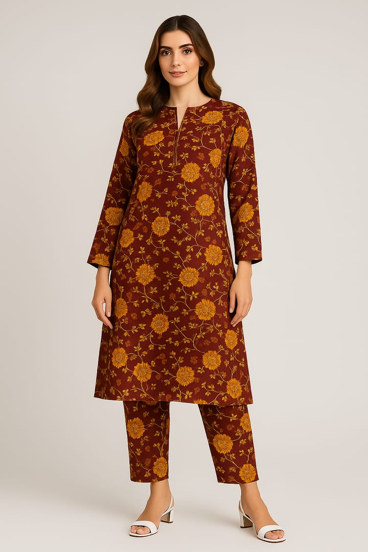 2 Pcs Unstitched Digital Print Suit AKS-044