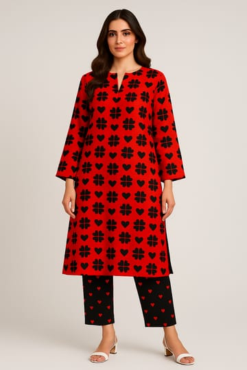 2 Pcs Unstitched Digital Print Suit AKS-043