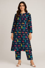 2 Pcs Unstitched Digital Print Suit AKS-053
