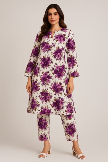 2 Pcs Unstitched Digital Print Suit AKS-047