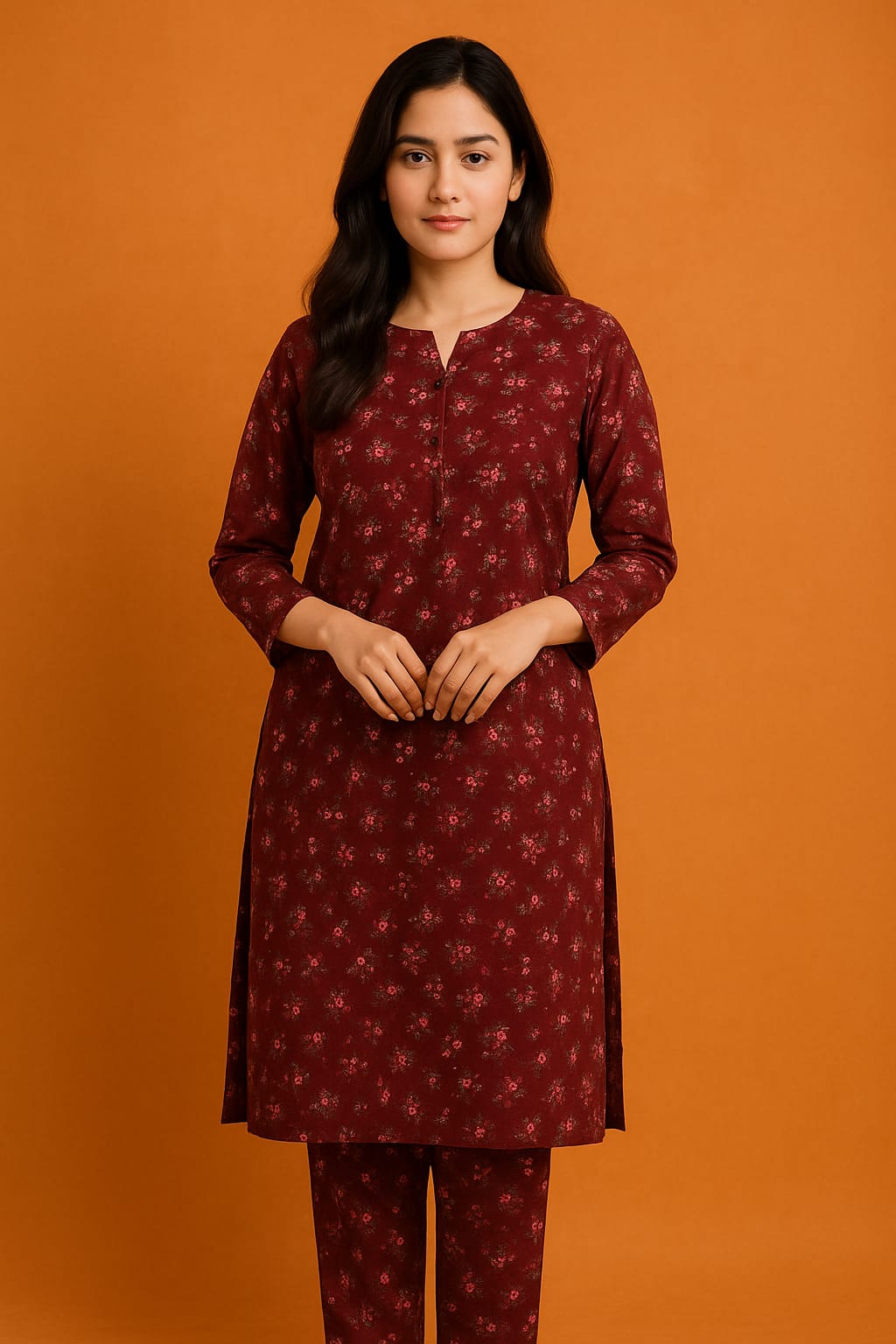 2 Pcs Unstitched Digital Print Suit AKS-058