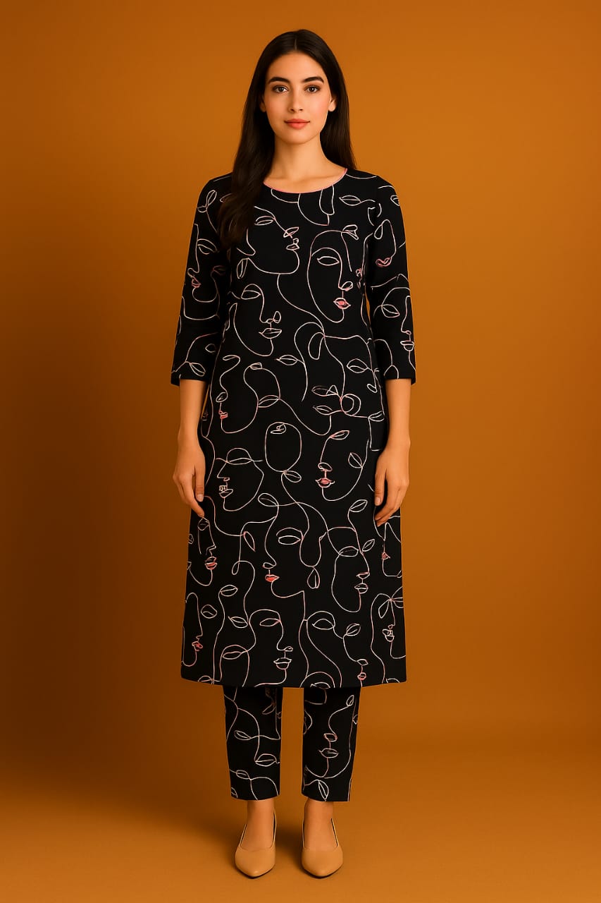 2 Pcs Unstitched Digital Print Suit AKS-071