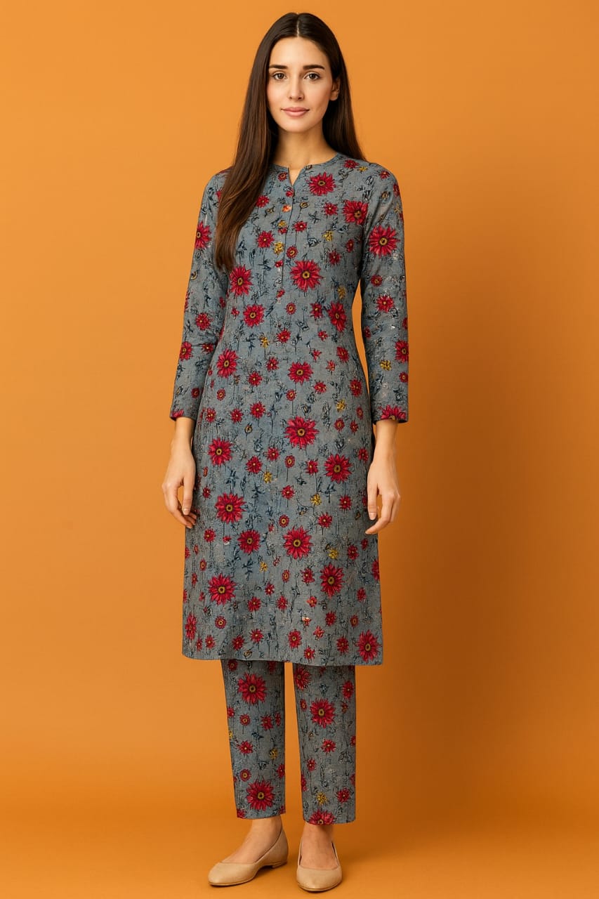 2 Pcs Unstitched Digital Print Suit AKS-068