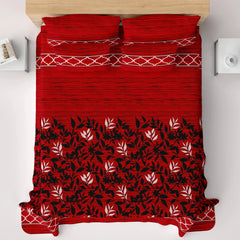 3 Pcs Bedsheet Red-Leaf