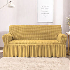 RUFFELED SUR SUCKER TURKISH SOFA COVER - Beige