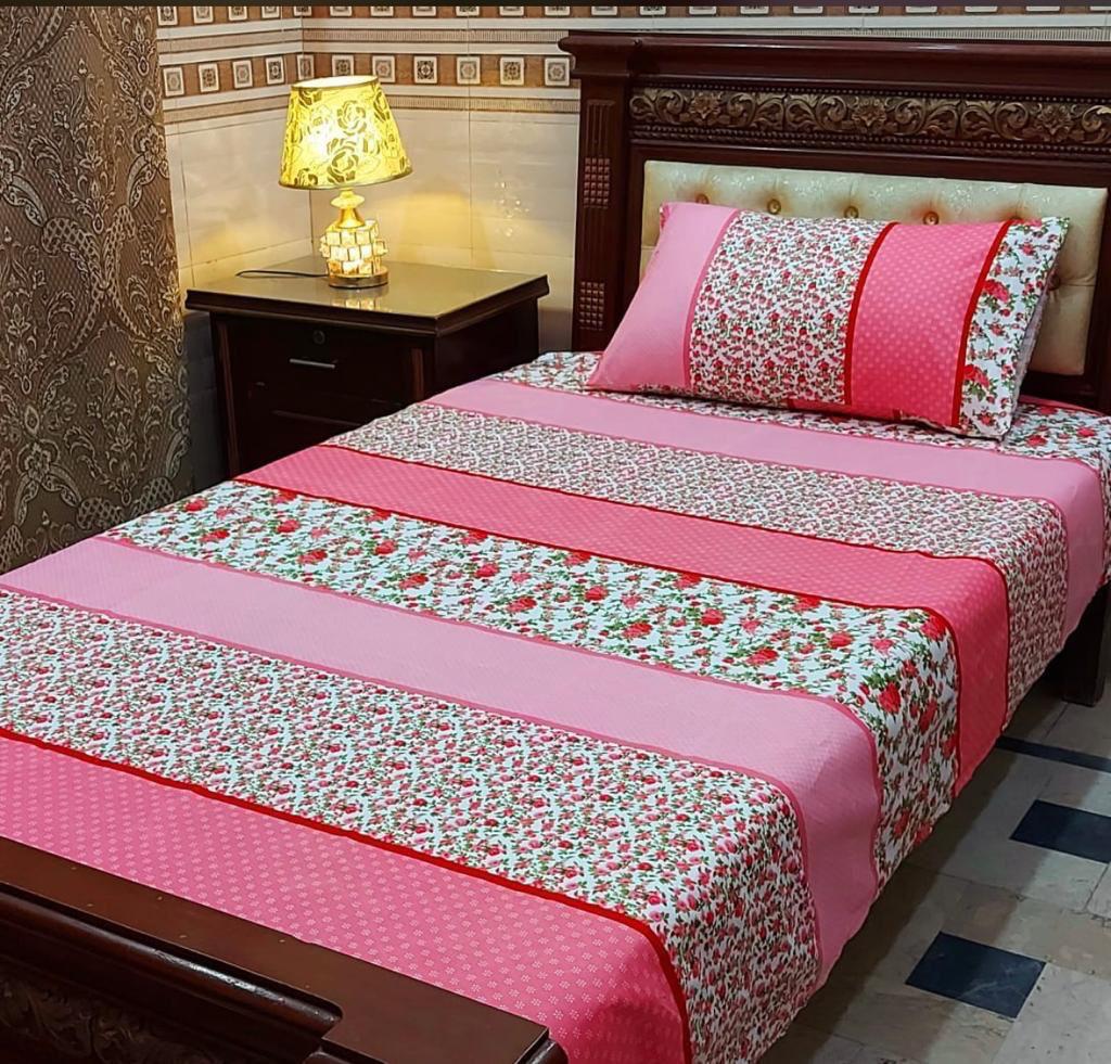Single Bedsheet-01 Pink Bar