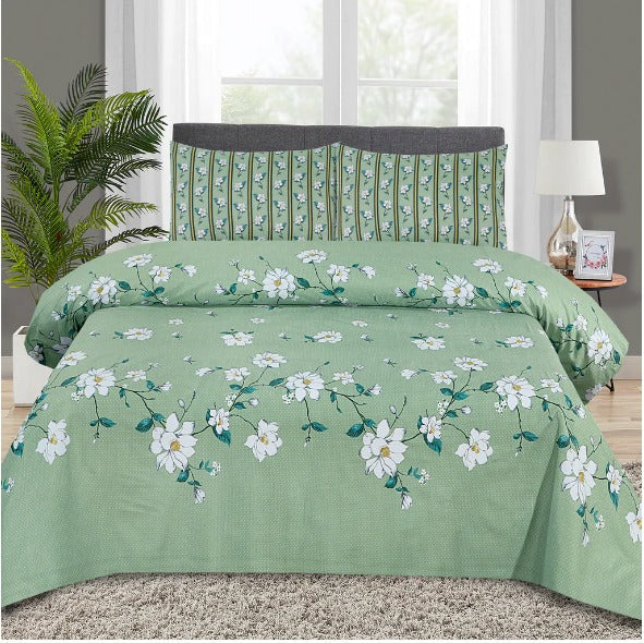 3 Pcs Cotton Bedsheet-Decent k (Premium)