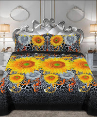 3 Pcs Cotton Bedsheet-Flower (Premium)