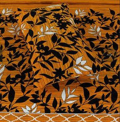 3 Pcs Cotton Bedsheet-Yellow Leaf (Premium)