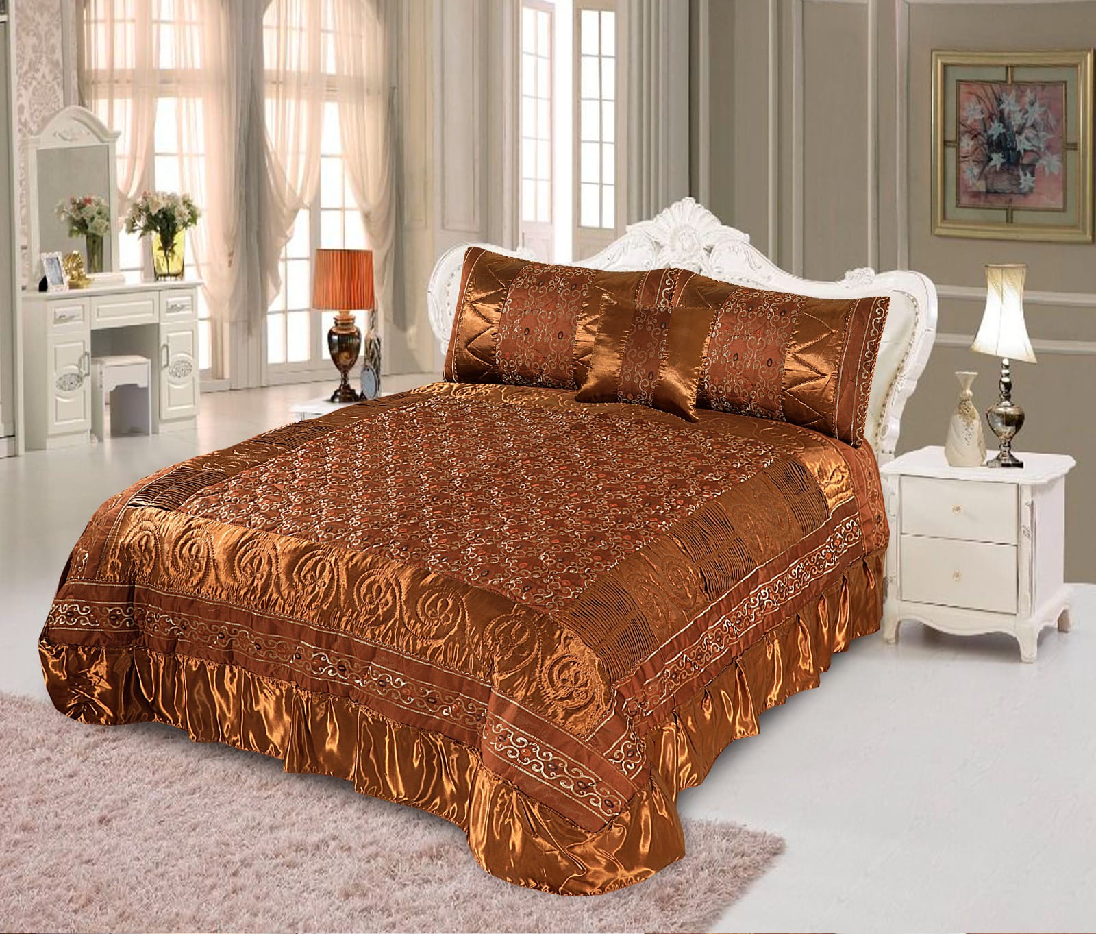 Victotian Fancy Silk Bedsheet
