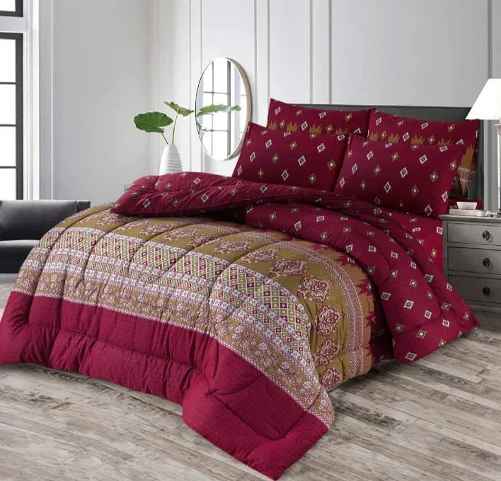 Double Bed 6 pc Winter Razai Set (Heavy Filling) RZ-28