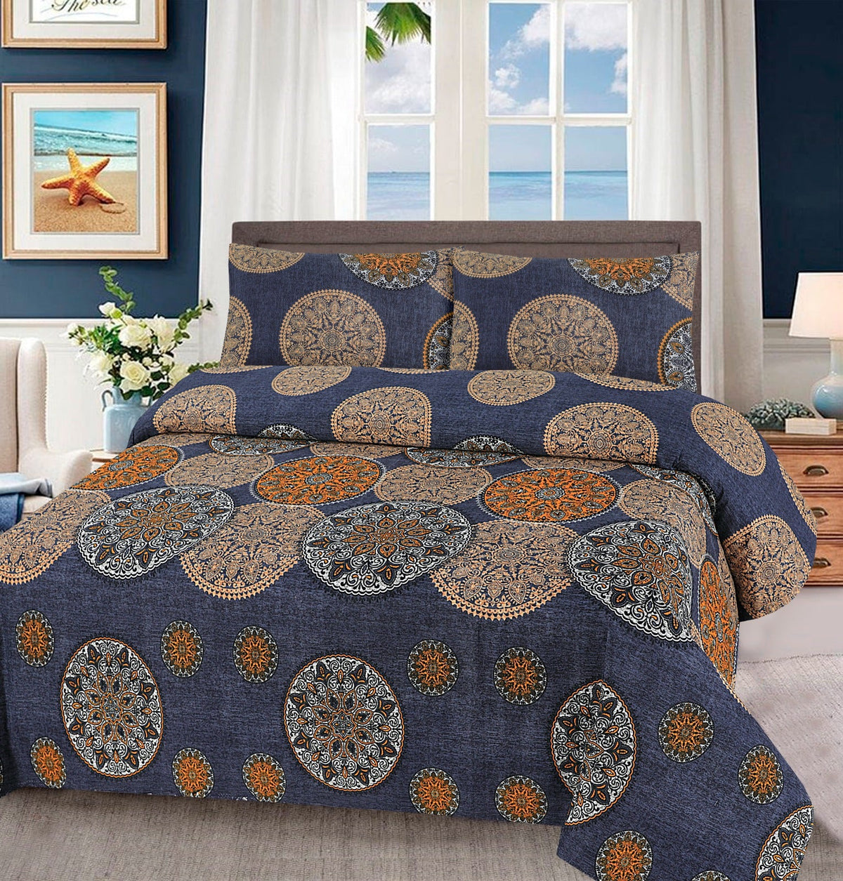 3 Pcs Cotton Bedsheet- XARA 4 (Premium)