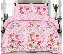 3 Pcs Cotton Bedsheet-Pure Pinknin (Premium)
