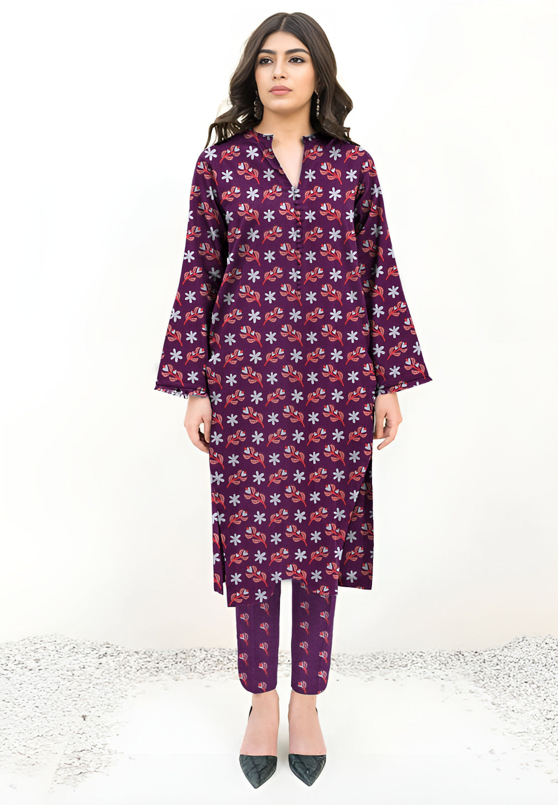 2 Pcs Unstitched Digital Print Suit AKS-022