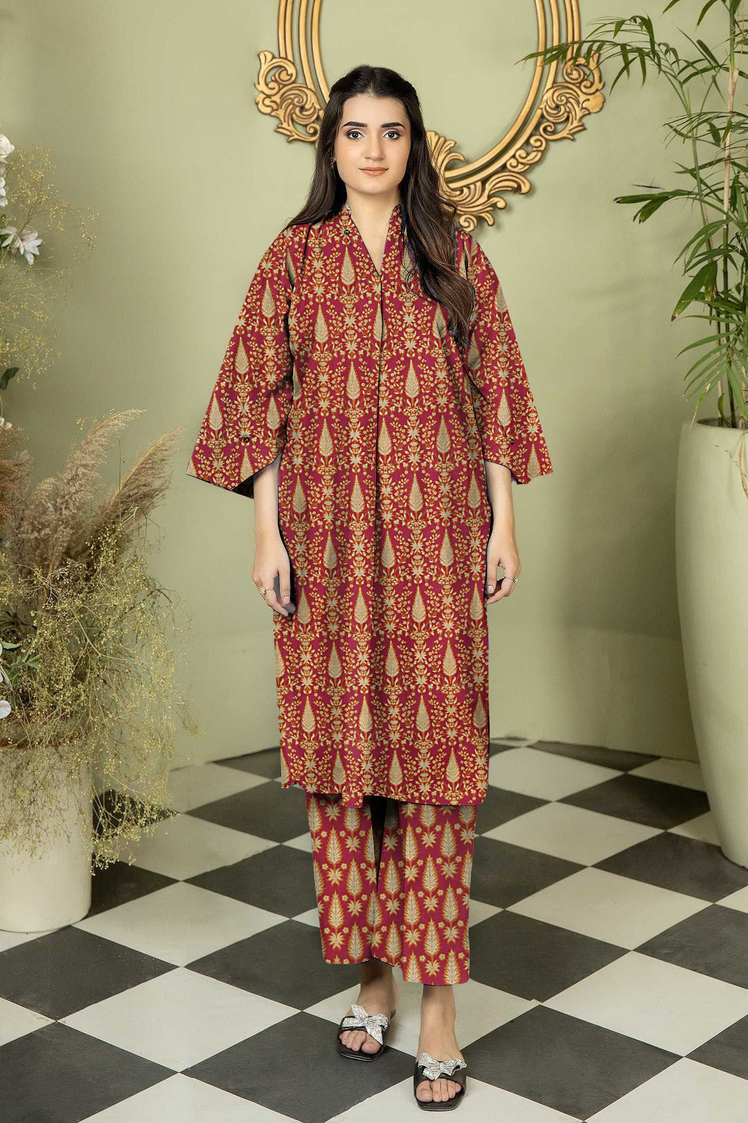 2 Pcs Unstitched Digital Print Suit AKS-010