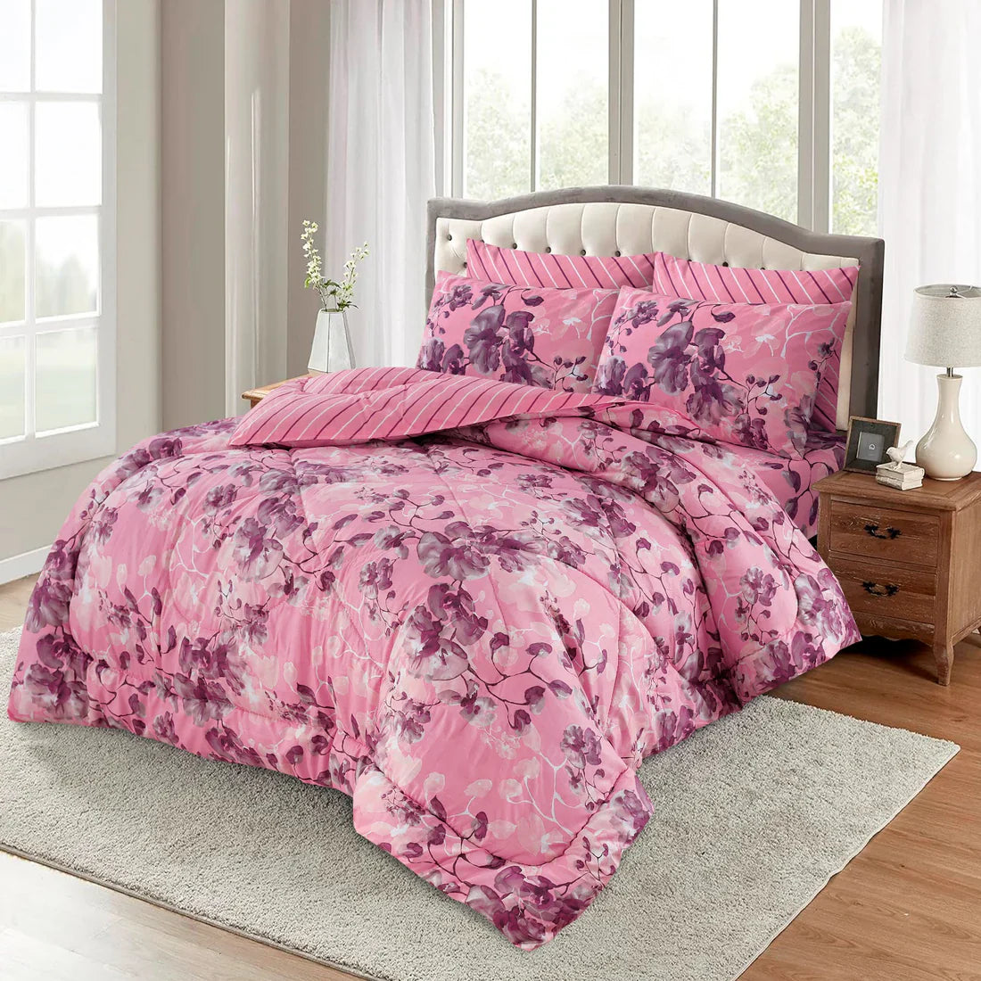 Double Bed 6 pc Winter Razai Set (Heavy Filling) RZ-17