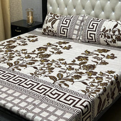 3 Pcs Cotton Bedsheet- XARA 7655-3322 (Premium)