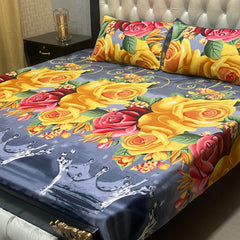 3 Pcs Cotton Bedsheet- XARA 7655-3348 (Premium)