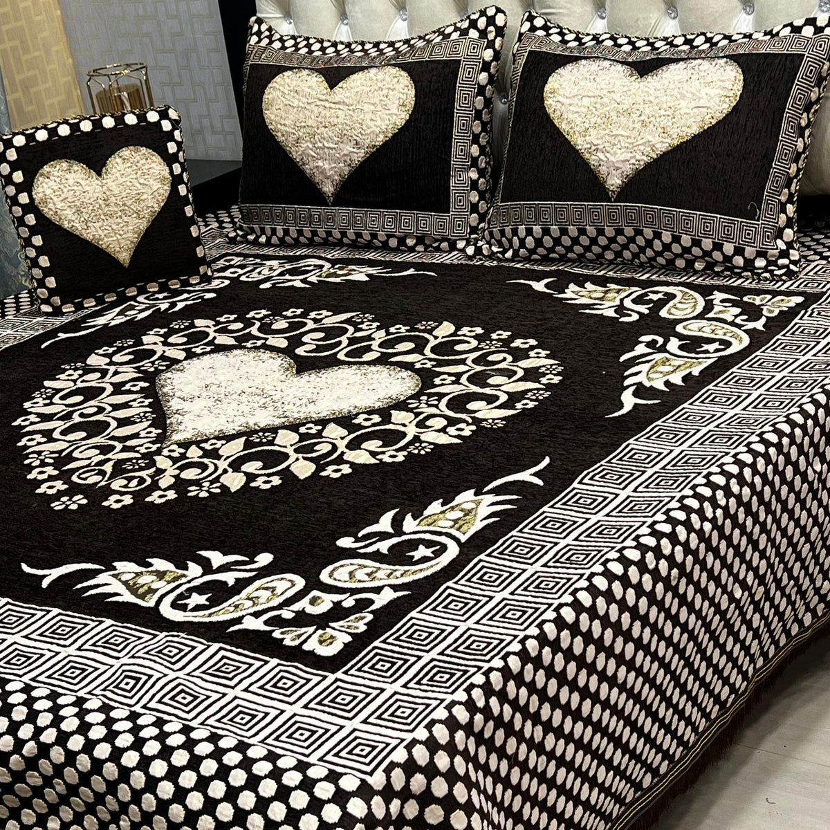 Velvet Bridal Bedsheet Set-4 Pcs 16