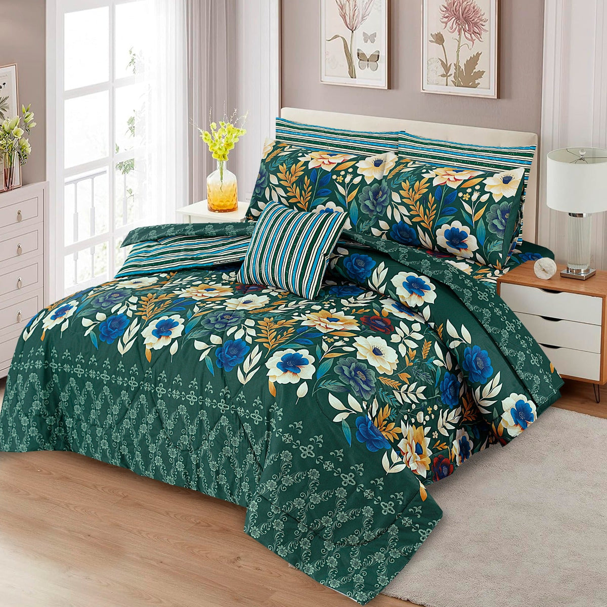 7 Pcs Comforter Set DZ-52 ( light weight filling )