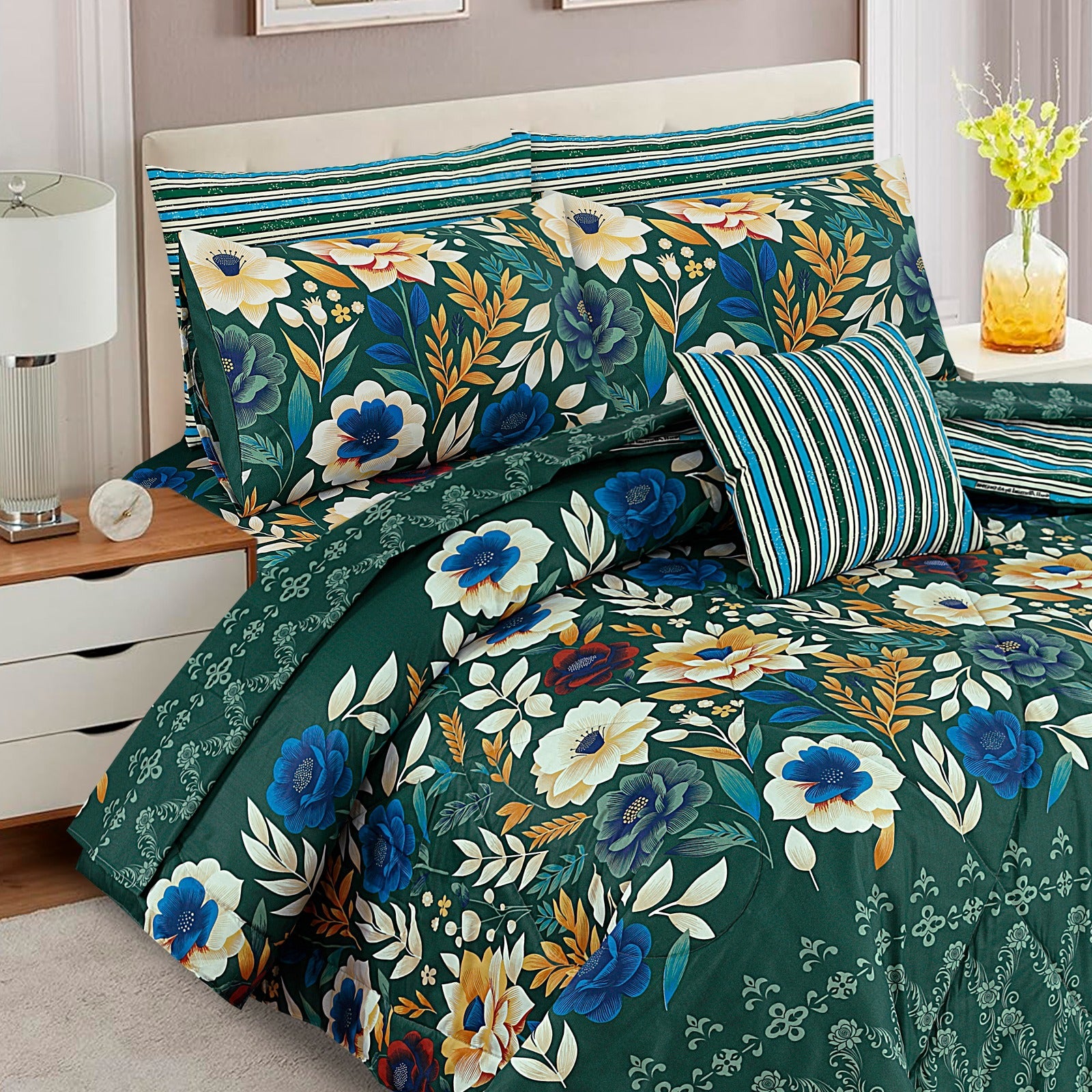 7 Pcs Comforter Set DZ-52 ( light weight filling )