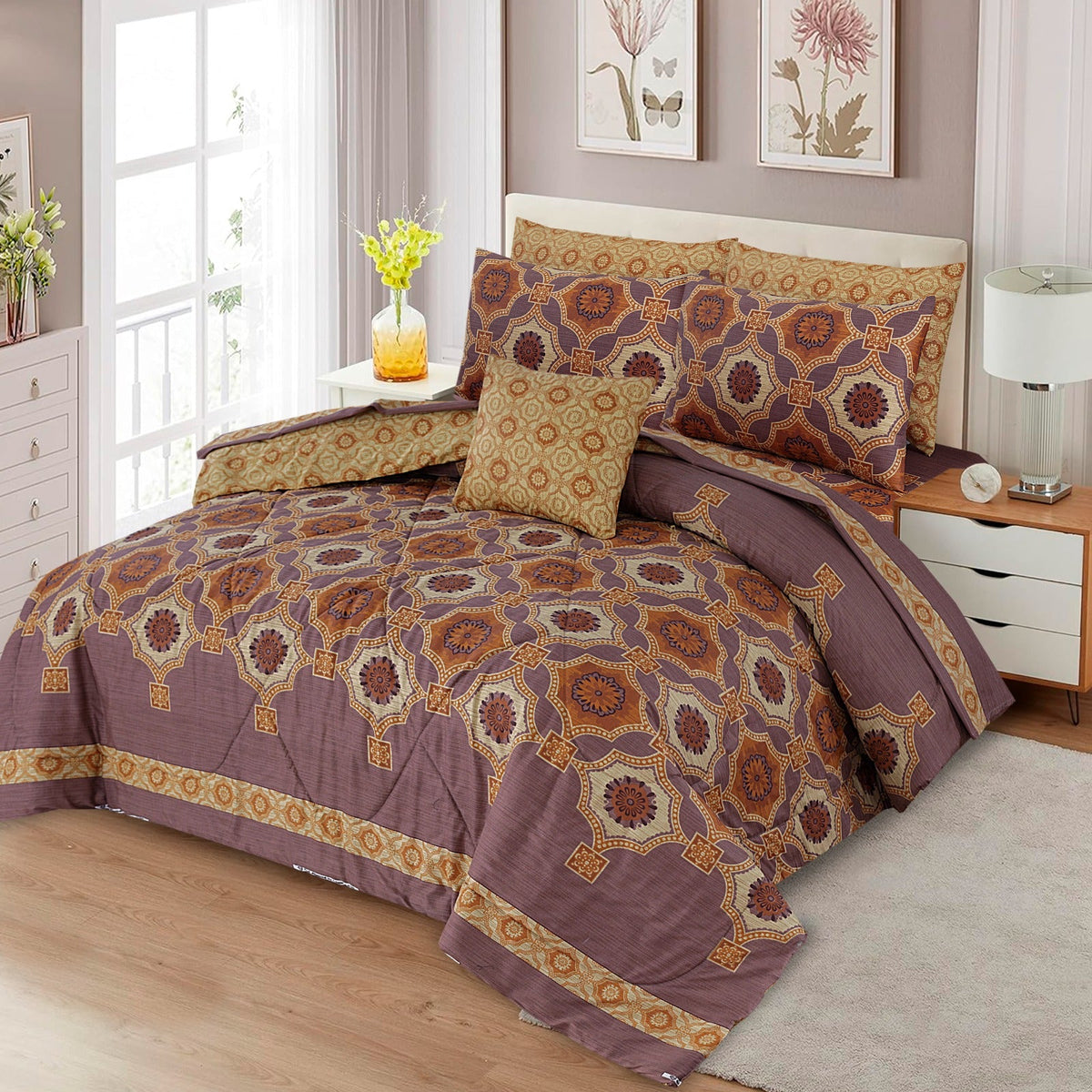 7 Pcs Comforter Set DZ-53 ( light weight filling )