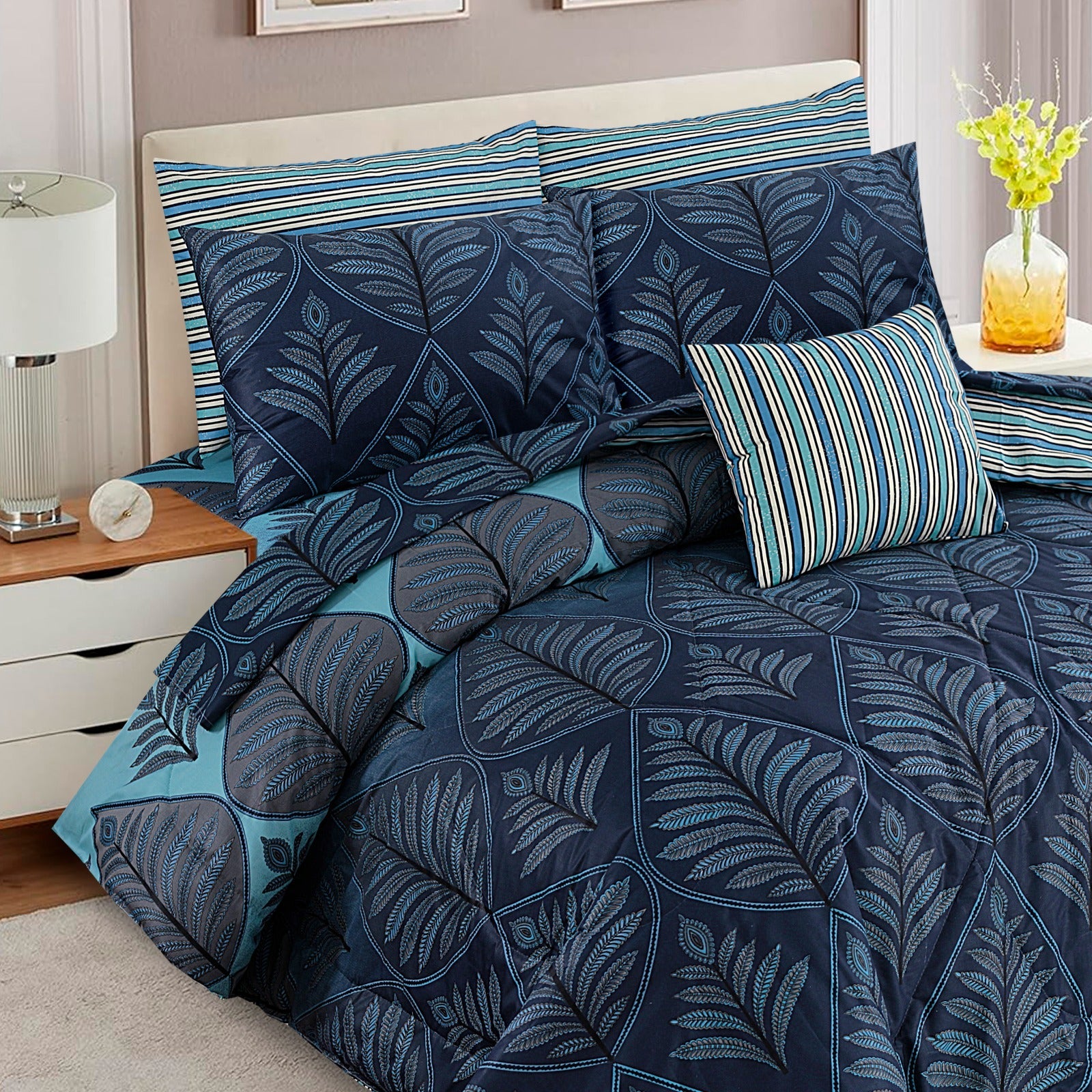 7 Pcs Comforter Set DZ-54 ( light weight filling )