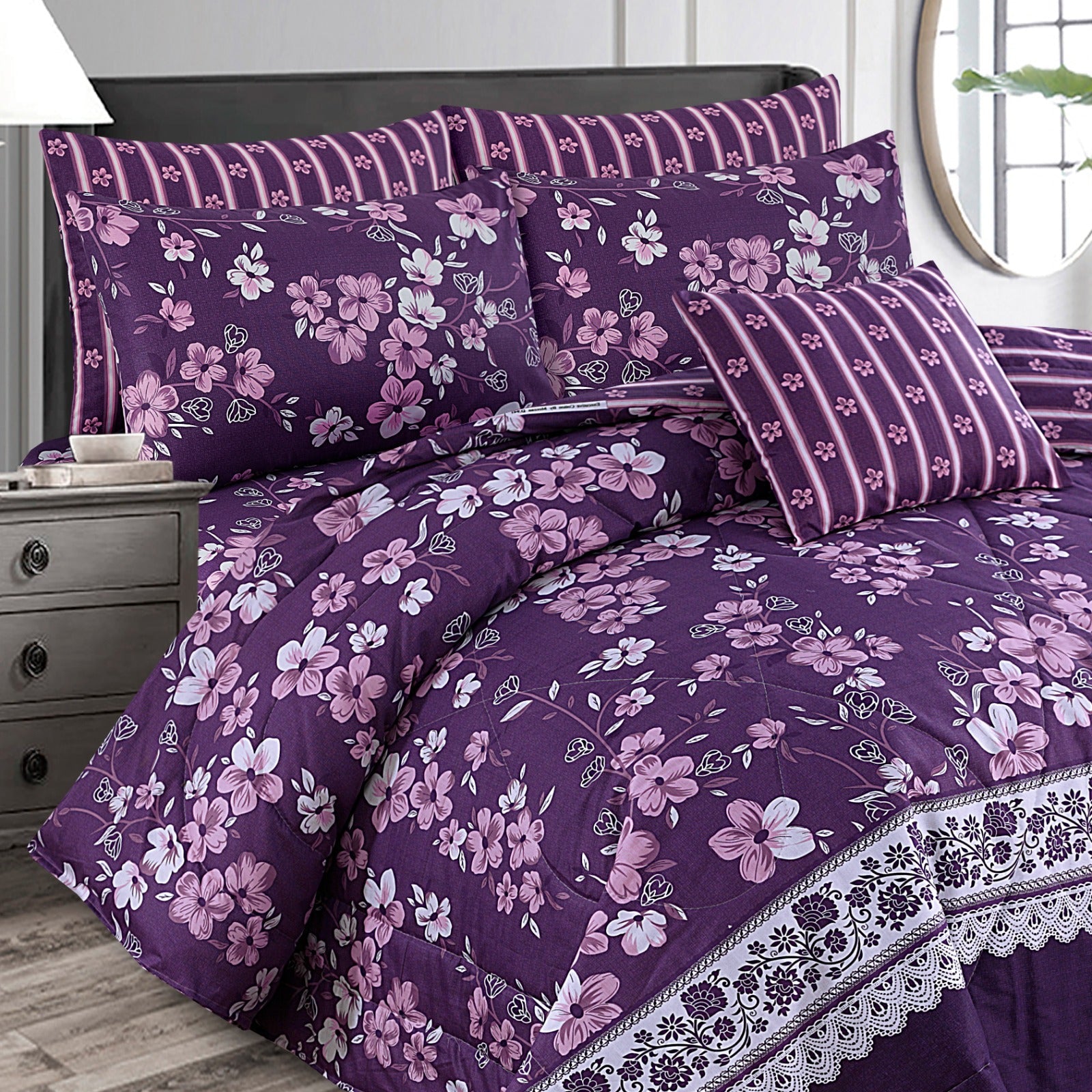 7 Pcs Comforter Set DZ-64 ( light weight filling )
