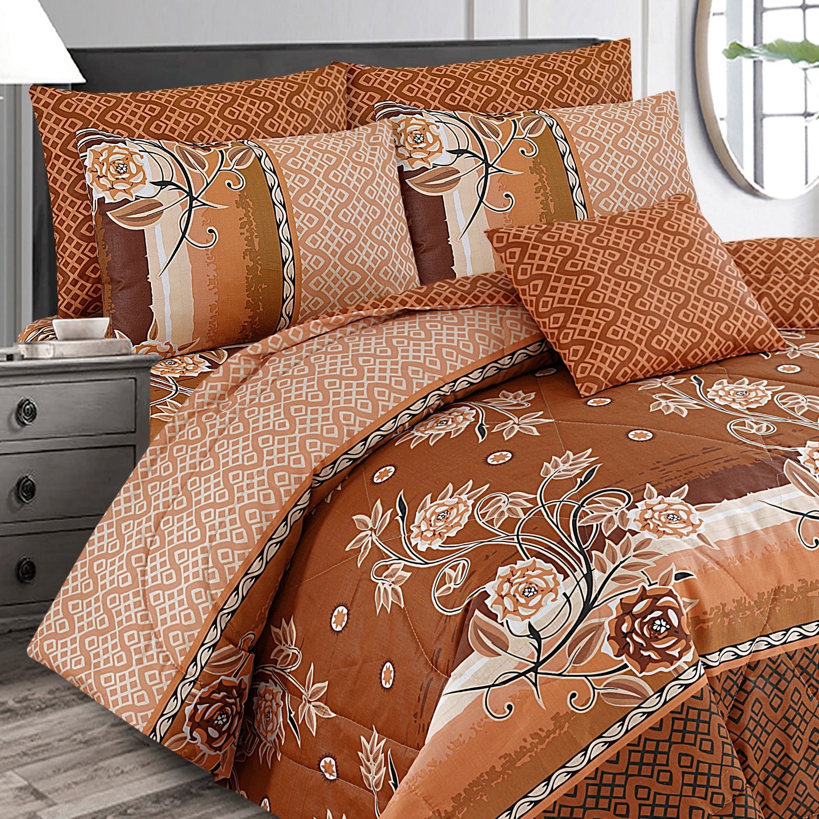 7 Pcs Comforter Set DZ-61 ( light weight filling )