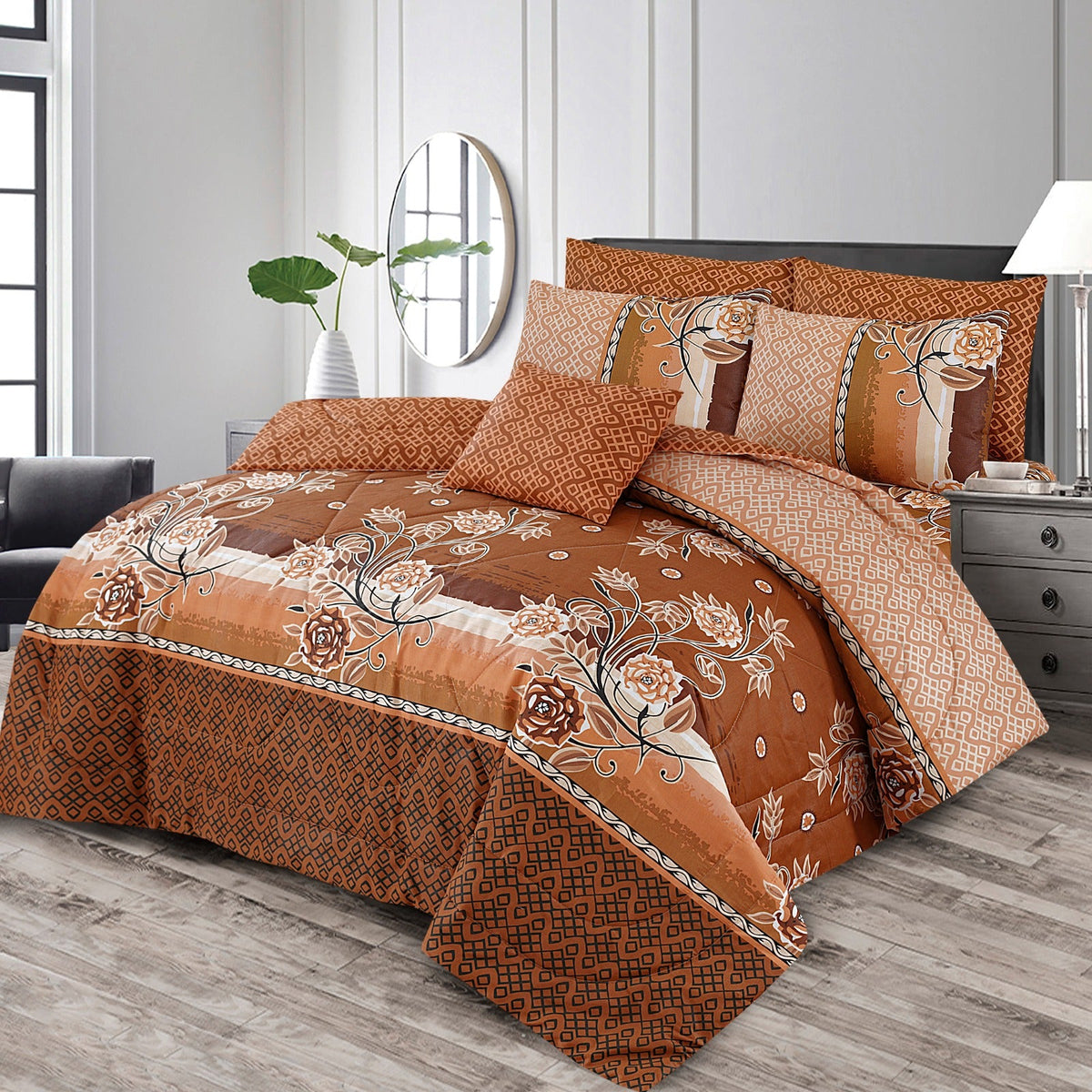 7 Pcs Comforter Set DZ-61 ( light weight filling )