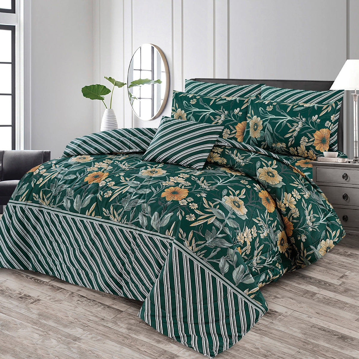 7 Pcs Comforter Set DZ-59 ( light weight filling )
